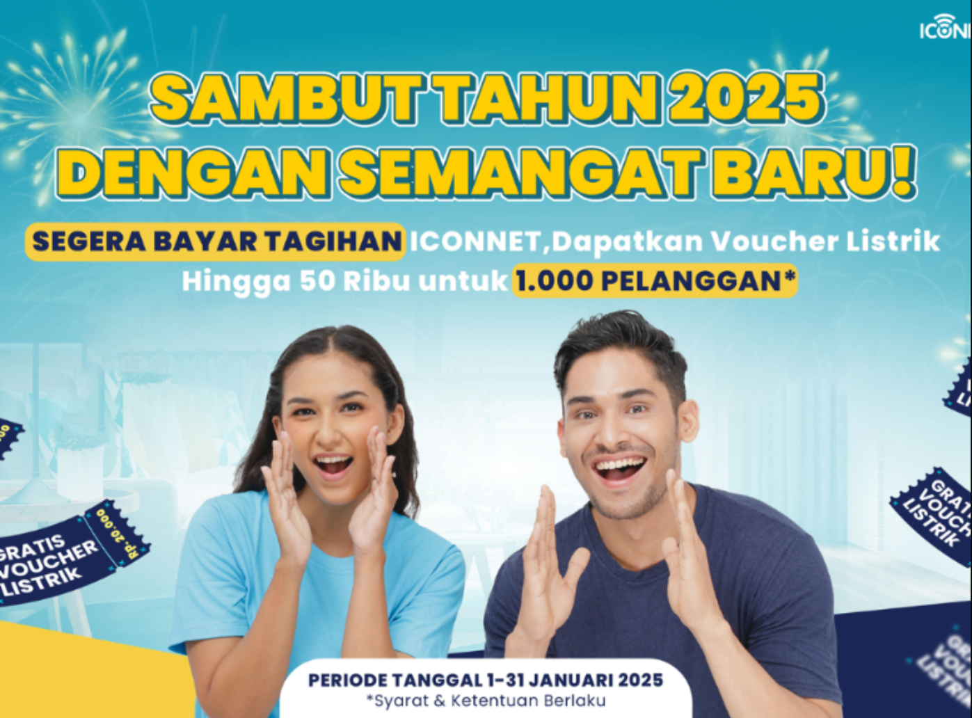 Sambut Awal 2025, ICONNET Bagi-Bagi Voucher Listrik